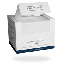 Load image into Gallery viewer, Clean Skin Club Clean Towels XL, 100% USDA Biobased Dermatologist Approved Face Towel, Disposable Clinically Tested Face Towelette, Facial Washcloth, Makeup Remover Dry Wipes, Ultra Soft, 50 Ct,1 Pack