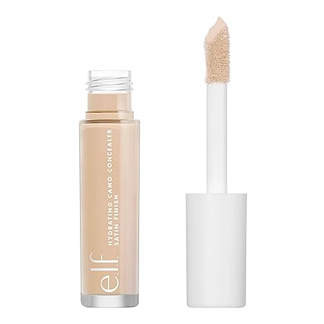 e.l.f., Hydrating Camo Concealer, Lightweight, Full Coverage, Long Lasting, Conceals, Corrects, Covers, Hydrates, Highlights, Light Sand, Satin Finish, 25 Shades, All-Day Wear, 0.20 Fl Oz