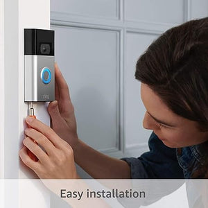 Ring Video Doorbell - 1080p HD video, real-time home monitoring, privacy controls, simple setup, Works with Alexa | Satin Nickel