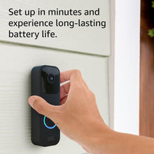 Load image into Gallery viewer, Blink Video Doorbell | Two-way audio, HD video, motion and chime app alerts and Alexa enabled — wired or wire-free (Black)