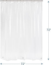 Load image into Gallery viewer, AmazerBath Shower Curtain Liner, 72x72 Clear Shower Curtain Liner, Waterproof Plastic Shower Liner, Cute Lightweight PEVA Shower Curtains for Bathroom with Magnets and 12 Rustproof Metal Grommet Holes