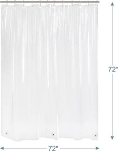 AmazerBath Shower Curtain Liner, 72x72 Clear Shower Curtain Liner, Waterproof Plastic Shower Liner, Cute Lightweight PEVA Shower Curtains for Bathroom with Magnets and 12 Rustproof Metal Grommet Holes