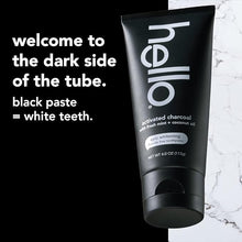 Load image into Gallery viewer, Hello Activated Charcoal Epic Teeth Whitening Fluoride Free Toothpaste, Fresh Mint and Coconut Oil, Vegan, SLS Free, Gluten Free and Peroxide Free, 4 Ounce