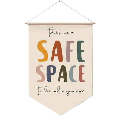 Safe Space Wall Hanging, Therapy Office Wall Decor, Counseling Banner, School Counselor Office Wall Decor, Classroom Decor, School Psychologist, Mental Health Banners