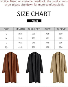 LILLUSORY Women's Oversized Long Cardigan Sweaters 2023 Fall Trendy Coatigan Lightweight Jackets Knit Winter Coat