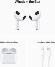 Load image into Gallery viewer, Apple AirPods (3rd Generation) Wireless Earbuds with Lightning Charging Case. Spatial Audio, Sweat and Water Resistant, Up to 30 Hours of Battery Life. Bluetooth Headphones for iPhone