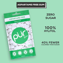 Load image into Gallery viewer, PUR Gum | Aspartame Free Chewing Gum | 100% Xylitol | Sugar Free, Vegan, Gluten Free &amp; Keto Friendly | Natural Spearmint Flavored Gum, 55 Pieces (Pack of 3)