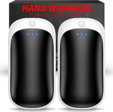 Load image into Gallery viewer, 2 Pack Hand Warmers Rechargeable, Portable Electric Hand Warmers Reusable, USB 2 in 1 Handwarmers, Outdoor/Indoor/Warm Gifts for Men Women Kids