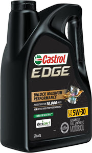 Castrol Edge 5W-30 Advanced Full Synthetic Motor Oil, 5 Quarts