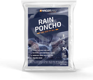 Hagon PRO Disposable Rain Ponchos for Adults (5 Pack)