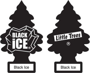 Little Trees Car Freshener, Black Ice, 10-Pack