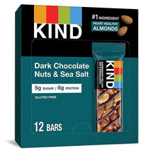 Load image into Gallery viewer, KIND Bars, Dark Chocolate Nuts and Sea Salt, Healthy Snacks, Gluten Free, Low Sugar, 6g Protein, 12 Count