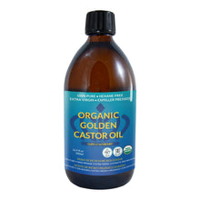 Load image into Gallery viewer, QUEEN OF THE THRONES Organic Golden Castor Oil - 500mL (16.9oz) | 100% Pure &amp; Expeller Pressed for Hair, Skin &amp; Digestion | Hexane Free | USDA Certified