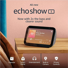 Load image into Gallery viewer, All-new Echo Show 5 (3rd Gen, 2023 release) | Smart display with 2x the bass and clearer sound | Charcoal