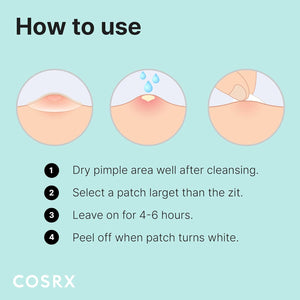 COSRX Acne Pimple Patch (96 Count) Absorbing Hydrocolloid Spot Treatment Fast Healing, Blemish Cover, Three Sizes