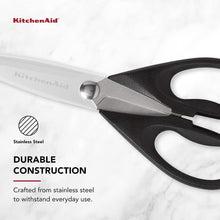 Load image into Gallery viewer, KitchenAid All Purpose Kitchen Shears with Protective Sheath for Everyday use, Dishwasher Safe Stainless Steel Scissors with Comfort Grip, 8.72-Inch, Black