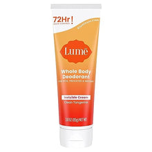 Load image into Gallery viewer, Lume Whole Body Deodorant - Invisible Cream Tube - 72 Hour Odor Control - Aluminum Free, Baking Soda Free, Skin Safe - 3.0 ounce (Clean Tangerine)