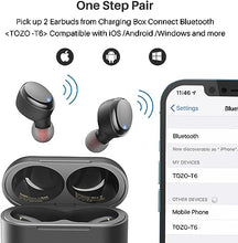 Load image into Gallery viewer, TOZO T6 True Wireless Earbuds Bluetooth 5.3 Headphones Touch Control with Wireless Charging Case IPX8 Waterproof Stereo Earphones in-Ear Built-in Mic Headset Premium Deep Bass Black