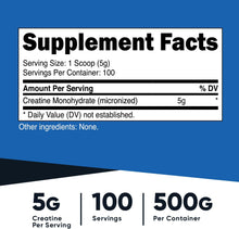 Load image into Gallery viewer, Nutricost Creatine Monohydrate Micronized Powder 500G, 5000mg Per Serv (5g) - Micronized Creatine Monohydrate, 100 Servings