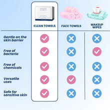 Load image into Gallery viewer, Clean Skin Club Clean Towels XL, 100% USDA Biobased Dermatologist Approved Face Towel, Disposable Clinically Tested Face Towelette, Facial Washcloth, Makeup Remover Dry Wipes, Ultra Soft, 50 Ct,1 Pack