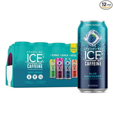 Load image into Gallery viewer, Sparkling Ice +Caffeine Variety Pack-Black Raspberry/Blue Raspberry/Strawberry Citrus/Citrus Twist 12 16oz Can