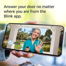 Load image into Gallery viewer, Blink Video Doorbell | Two-way audio, HD video, motion and chime app alerts and Alexa enabled — wired or wire-free (Black)