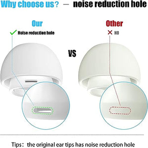 [3 Pairs] Replacement Ear Tips for Airpods Pro and Airpods Pro 2nd Generation with Noise Reduction Hole, Silicone Ear Tips for Airpods Pro with Portable Storage Box and Fit in The Charging Case(S/M/L)