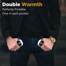 Load image into Gallery viewer, 2 Pack Hand Warmers Rechargeable, Portable Electric Hand Warmers Reusable, USB 2 in 1 Handwarmers, Outdoor/Indoor/Warm Gifts for Men Women Kids