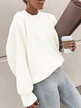 Load image into Gallery viewer, ANRABESS Women Crewneck Batwing Sleeve 2023 Fall Oversized Side Slit Ribbed Knit Pullover Sweater Top