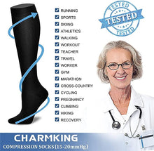 Load image into Gallery viewer, CHARMKING Compression Socks for Women &amp; Men Circulation (3 Pairs) 15-20 mmHg is Best Support for Athletic Running Cycling