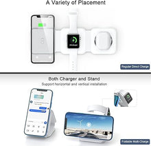 Load image into Gallery viewer, UCOMX Nano 3 in 1 Wireless Charger for iPhone,Magnetic Foldable 3 in 1 Charging Station,Travel Charger for Multple Devices for iPhone 15/14/13/12 Series,AirPods Pro,iWatch(Adapter Included)