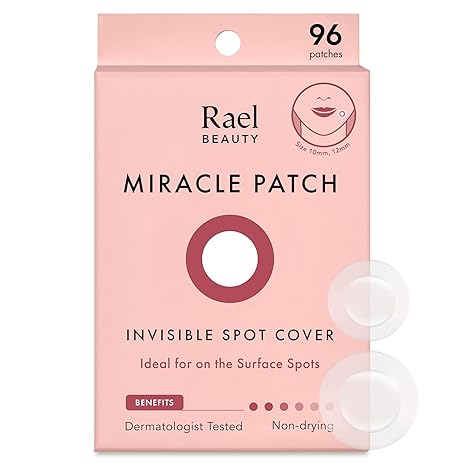 Rael Pimple Patches, Miracle Invisible Spot Cover - Hydrocolloid Acne Pimple Patches for Face, Blemishes and Zits Absorbing Patch, Breakouts Spot Treatment for Skin Care, Facial Stickers, 2 Sizes (96 Count)