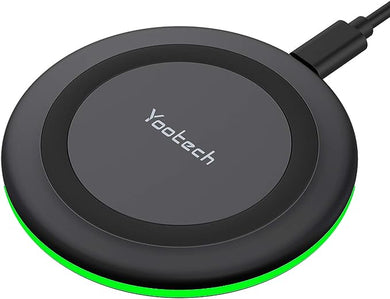 Yootech Wireless Charger,10W Max Fast Wireless Charging Pad Compatible with iPhone 15/15 Plus/15 Pro Max/14/13/SE 2022/12/11/X/8,Samsung Galaxy S22/S21/S20,AirPods Pro 2(No AC Adapter)