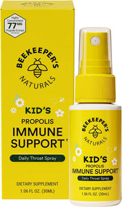 Kids Propolis Throat Spray - Natural Immune Support & Sore Throat Relief - by BEEKEEPER'S NATURALS - Has Antioxidants & Gluten-Free (1.06 oz) Pack of 1 (Kids)