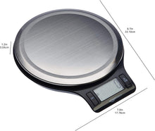 Load image into Gallery viewer, Amazon Basics Digital Kitchen Scale with LCD Display, Batteries Included, Weighs up to 11 pounds, Black and Stainless Steel