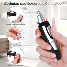 Load image into Gallery viewer, Ear and Nose Hair Trimmer Clipper - 2022 Professional Painless Eyebrow &amp; Facial Hair Trimmer for Men Women, Battery-Operated Trimmer with IPX7 Waterproof, Dual Edge Blades for Easy Cleansing Black