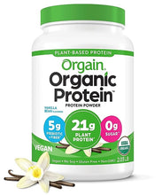 Load image into Gallery viewer, Orgain Organic Vegan Protein Powder, Vanilla Bean - 21g Plant Based Protein, Gluten Free, Dairy Free, Lactose Free, Soy Free, No Sugar Added, Kosher, For Smoothies &amp; Shakes - 2.03lb