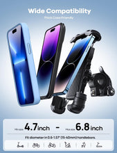 Load image into Gallery viewer, Lamicall Bike Phone Holder, Motorcycle Phone Mount - Motorcycle Handlebar Cell Phone Clamp, Scooter Phone Clip for iPhone 14 Plus/Pro Max, 13 Pro Max, S9, S10 and More 4.7&quot; to 6.8&quot; Smartphones