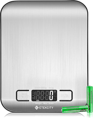 Etekcity Food Kitchen Scale, Digital Grams and Ounces for Weight Loss, Baking, Cooking, Keto and Meal Prep, LCD Display, Medium, 304 Stainless Steel