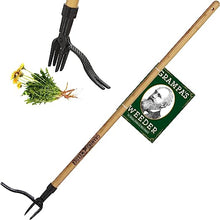 Load image into Gallery viewer, Grampa&#39;s Weeder - The Original Stand Up Weed Puller Tool with Long Handle - Made with Real Bamboo &amp; 4-Claw Steel Head Design - Easily Remove Weeds Without Bending, Pulling, or Kneeling