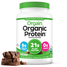 Load image into Gallery viewer, Orgain Organic Vegan Protein Powder, Creamy Chocolate Fudge - 21g Plant Based Protein, Gluten Free, Dairy Free, Lactose Free, Soy Free, No Sugar Added, Kosher, For Smoothies &amp; Shakes - 2.03lb