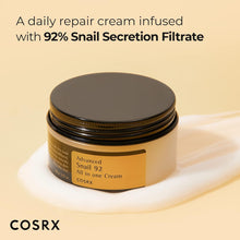 Load image into Gallery viewer, COSRX Snail Mucin 92% Moisturizer 3.52oz/ 100g, Daily Repair Face Gel Cream for Dry, Sensitive Skin, Not Tested on Animals, No Parabens, No Sulfates, No Phthalates, Korean Skincare