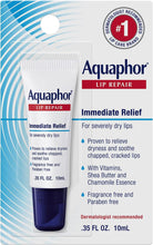 Load image into Gallery viewer, Aquaphor Lip Repair Ointment - Long-lasting Moisture to Soothe Dry Chapped Lips - .35 fl. oz. Tube