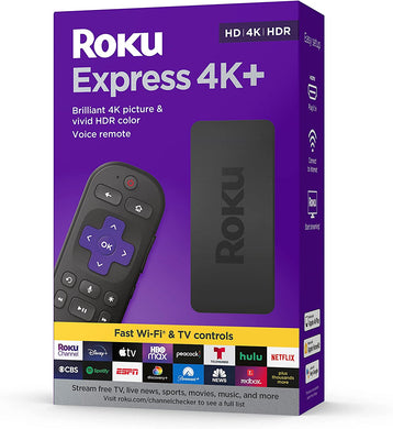 Roku Express 4K+ | Roku Streaming Device 4K/HDR, Roku Voice Remote, Free & Live TV