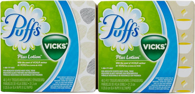 Puffs Plus Lotion Facial Tissues with scent of Vicks - 48 ct - 2 pk