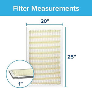 Filtrete 20x25x1 Air Filter, MPR 300, MERV 5, Clean Living Basic Dust 3-Month Pleated 1-Inch Air Filters, 6 Filters