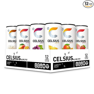 CELSIUS Assorted Flavors Official Variety Pack, Functional Essential Energy Drinks, 12 Fl Oz (Pack of 12)