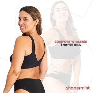 SHAPERMINT Compression Wirefree High Support Bra for Women Small to Plus Size Everyday Wear, Exercise and Offers Back Support