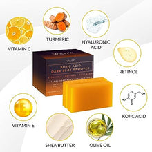 Load image into Gallery viewer, VALITIC Kojic Acid Dark Spot Remover Soap Bars with Vitamin C, Retinol, Collagen, Turmeric - Original Japanese Complex Infused with Hyaluronic Acid, Vitamin E, Shea Butter, Castile Olive Oil (2 Pack)