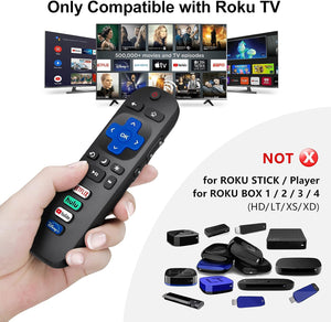 (Pack of 2) Replacement Remote Control Only for Roku TV, Compatible for TCL Roku/Hisense Roku/Onn Roku/Sharp Roku/Element Roku/Westinghouse Roku/Philips Roku Smart TVs (Not for Roku Stick and Box)